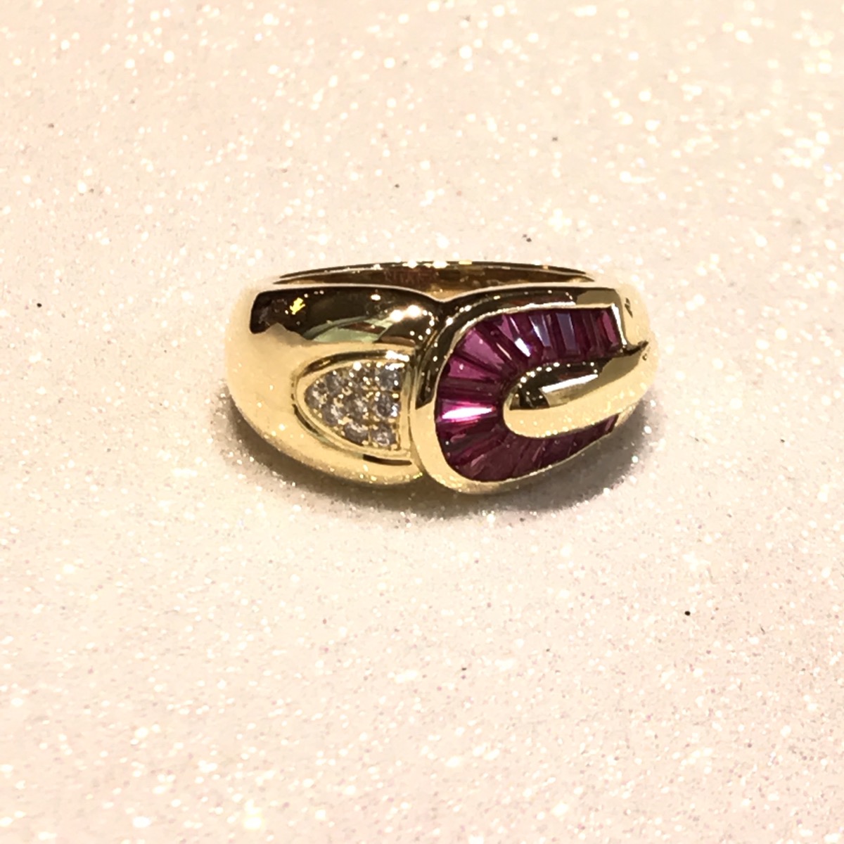 K18WG 1.15ct & 0.1ct Ruby Ring