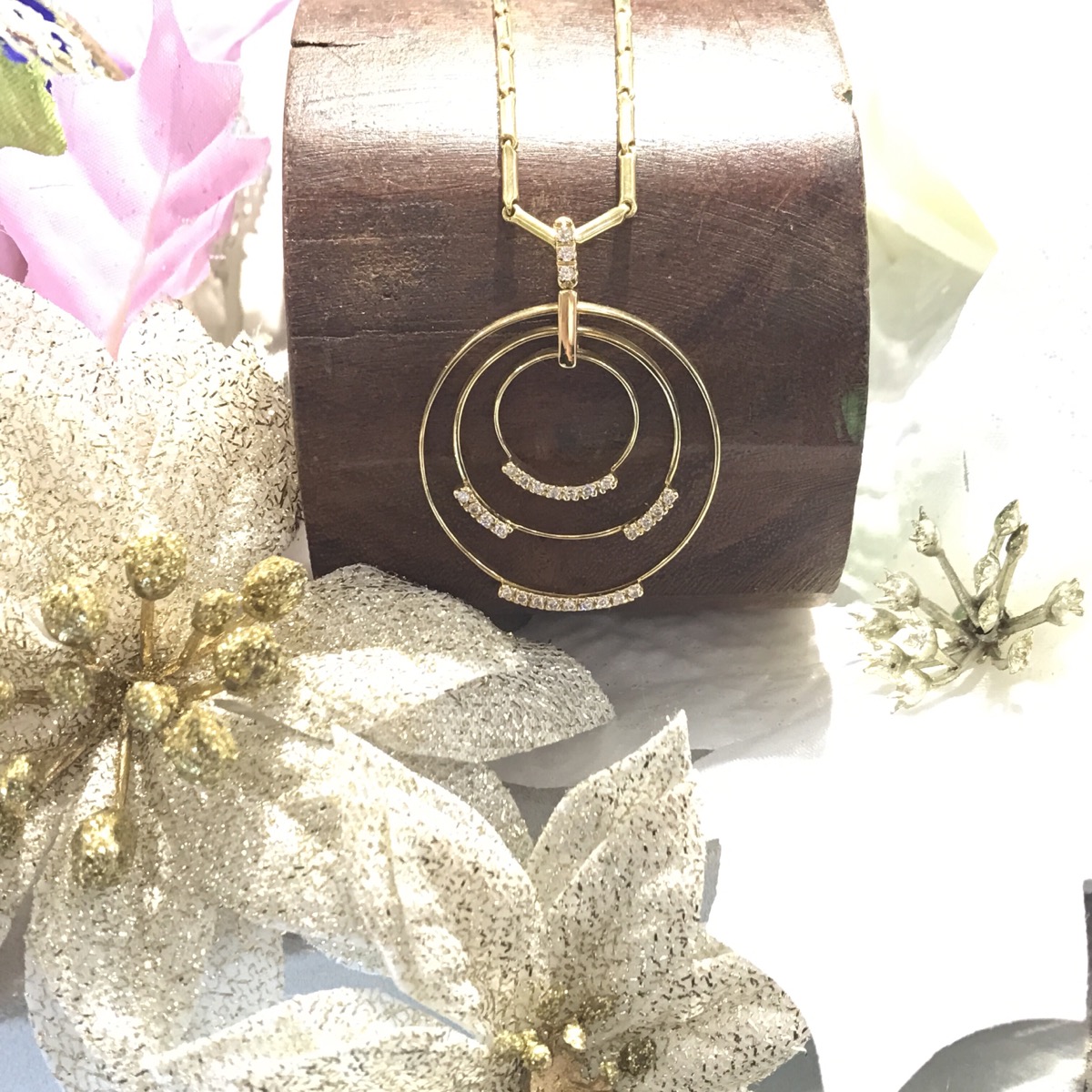 K18YG 0.22ct Dia Ncl