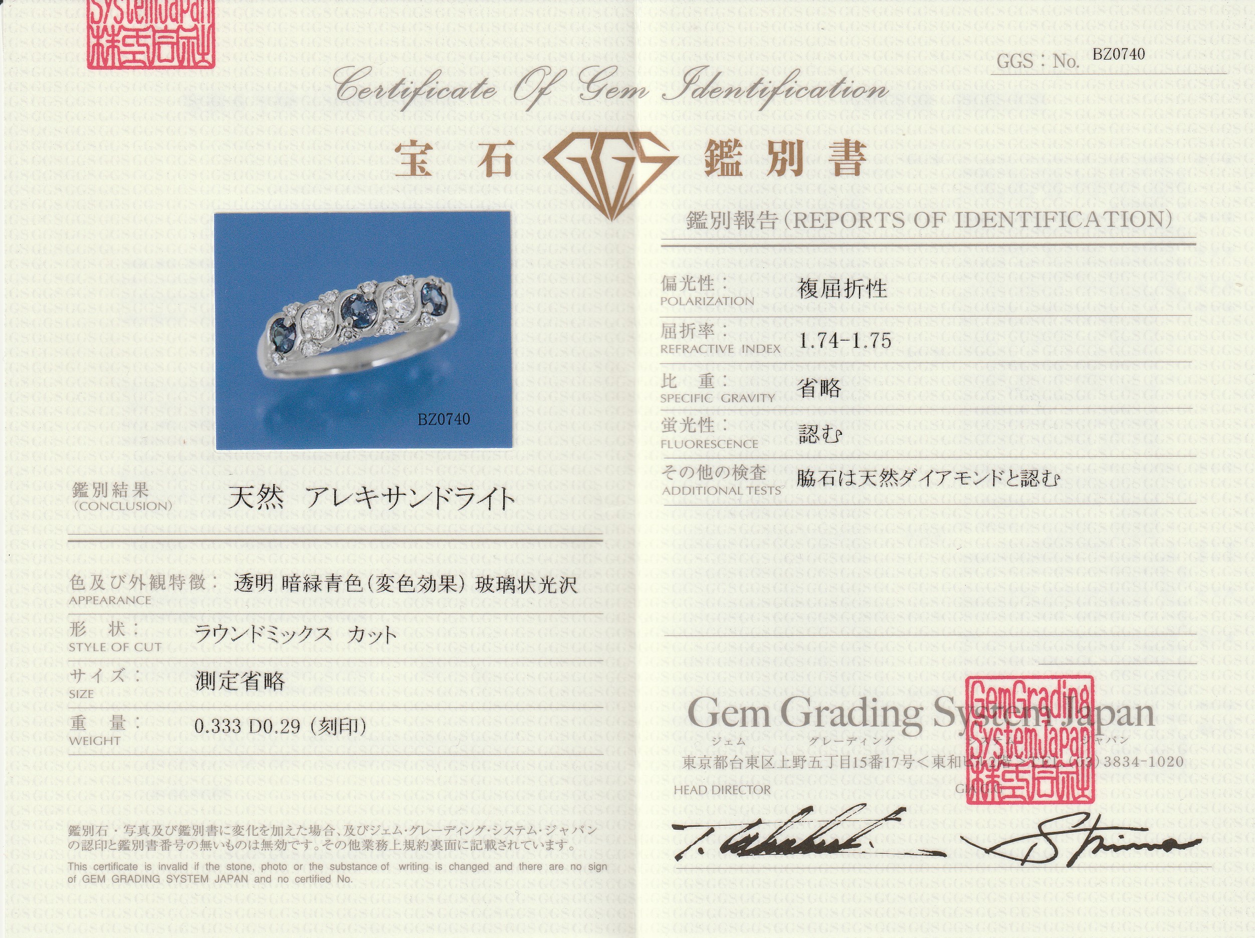 Alexandrite Cert